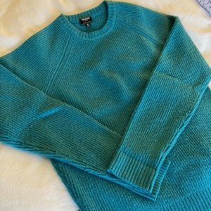 Todd Snyder ribbed raglan crewneck sweater (Size: Medium, Color: Teal)